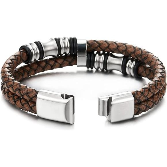 Bangle Wristband with Stainless Steel Ornaments ZB-Metal - Picture 3 of 4